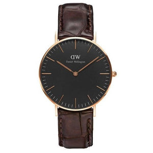 Daniel Wellington Classic York Black Dial Brown Leather Strap Watch For Women - DW00100140 Buy Now By Daniel Wellington