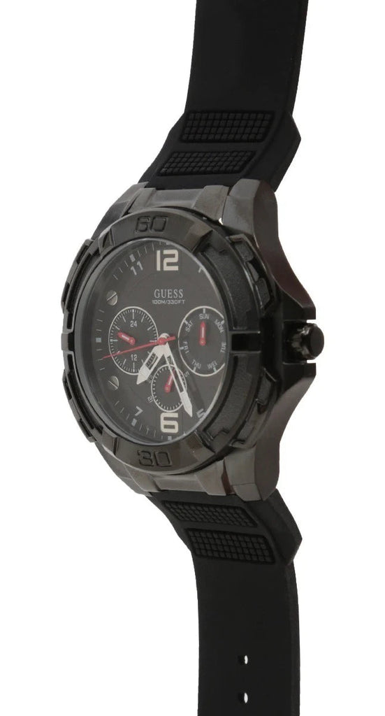 Guess Genesis Quartz Black Dial Black Silicone Strap Watch For Men - W1254G2 Buy Now By Guess