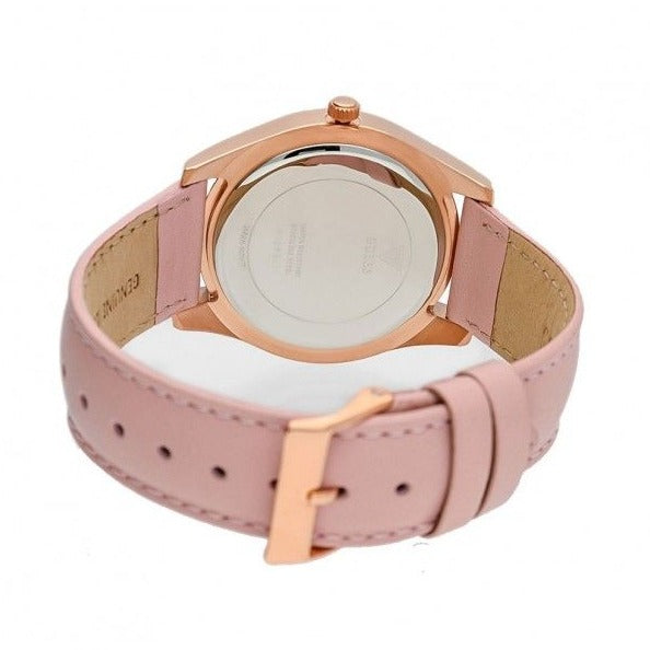 Guess Wonderlust Beige Dial Pink Leather Strap Watch for Women - W1065L1 Buy Now By Guess