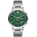 Emporio Armani Renato Chronograph Green Dial Silver Steel Strap Watch For Men - AR11507 Buy Now By Emporio Armani