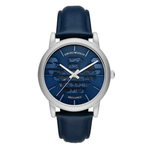 Emporio Armani Luigi Automatic Blue Dial Blue Leather Strap Watch For Men - AR60030 Buy Now By Emporio Armani