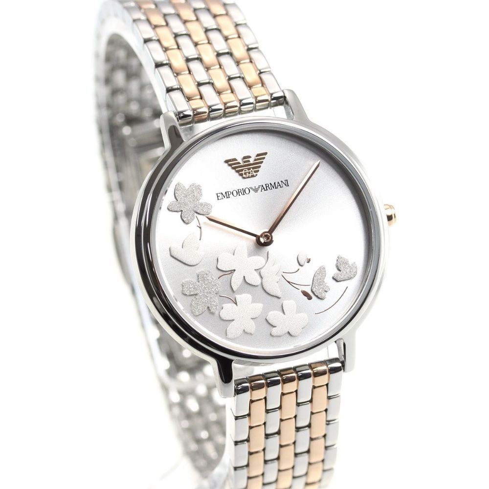 Emporio Armani Silver Sunray Dial Two Tone Steel Strap Watch For Women - AR11113 Buy Now By Emporio Armani