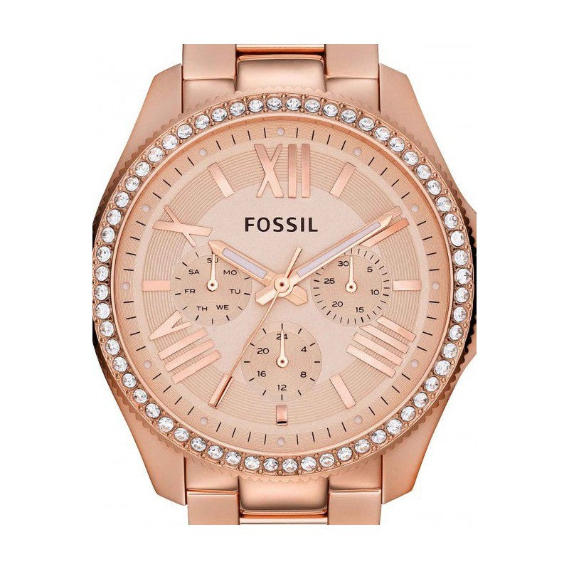Fossil Cecile Rose Gold Dial Rose Gold Steel Strap Watch for Women - AM4483 Buy Now By Fossil