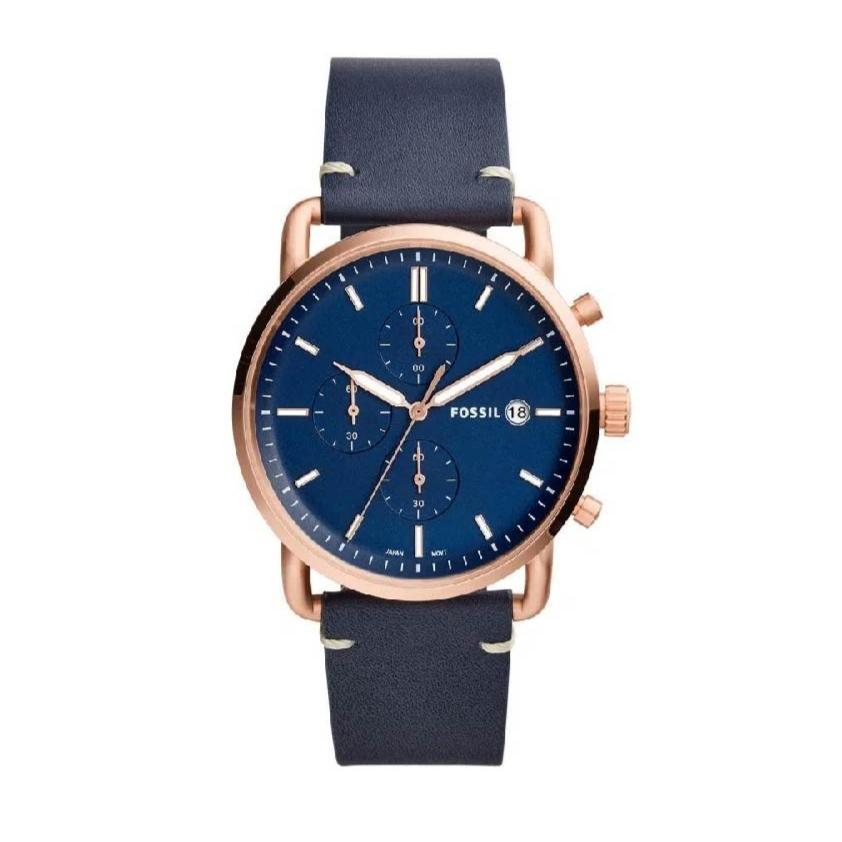 Fossil The Commuter Blue Dial Blue Leather Strap Watch for Men - FS5404 Buy Now By Fossil