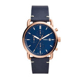 Fossil The Commuter Blue Dial Blue Leather Strap Watch for Men - FS5404 Buy Now By Fossil