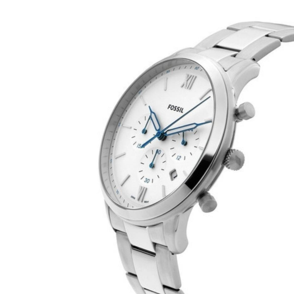 Fossil Neutra Chronograph White Dial Silver Steel Strap Watch for Men - FS5433 Buy Now By Fossil