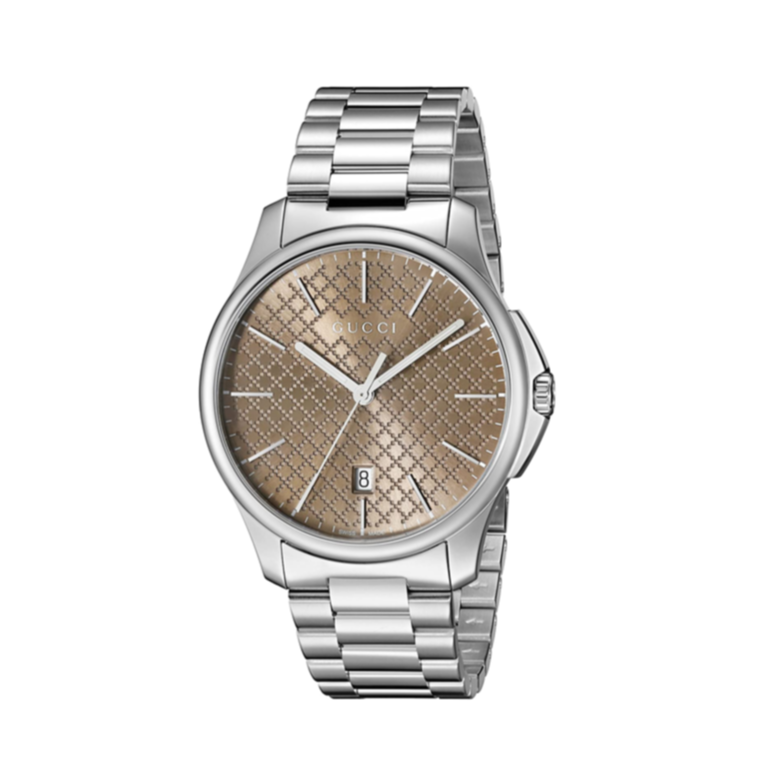Gucci G Timeless Quartz Brown Dial Silver Steel Strap Watch for Men - YA126317 Buy Now By Gucci