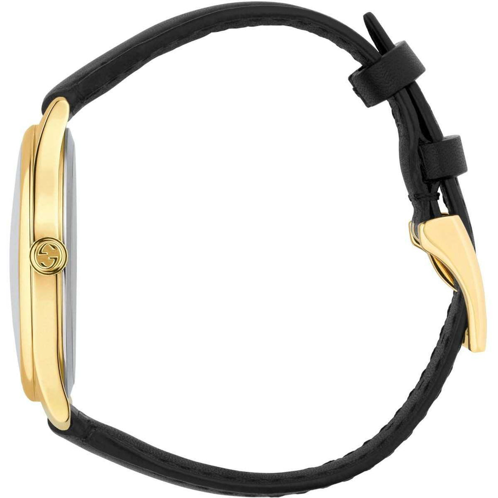 Gucci G-Timeless Mother of Pearl Dial Black Leather Strap Watch For Women - YA126589 Buy Now By Gucci