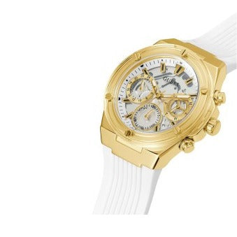Guess Athena White Dial White Rubber Strap Watch for Women - GW0409L2 Buy Now By Guess