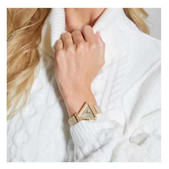 Guess Fame Crystals Gold Dial Gold Steel Strap Watch For Women - GW0644L2 Buy Now By Guess