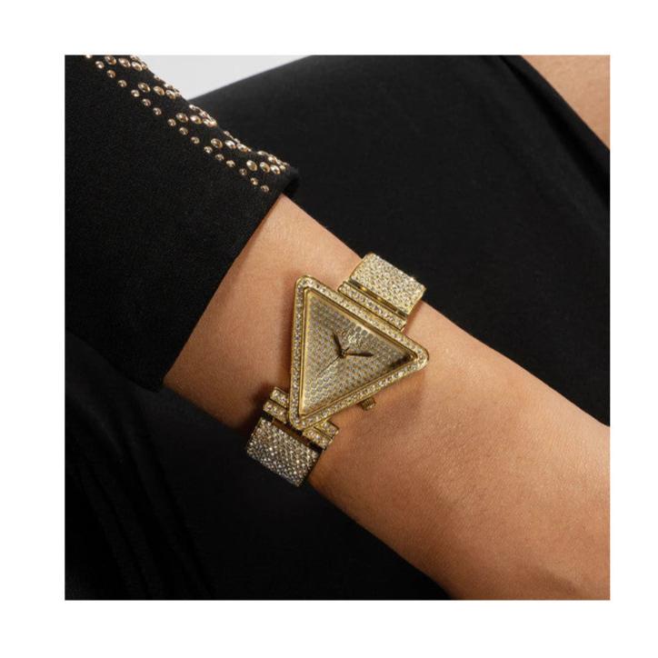 Guess Fame Crystals Gold Dial Gold Steel Strap Watch For Women - GW0644L2 Buy Now By Guess