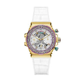 Guess Fusion Chronograph White Dial White Leather Strap Watch For Women - GW0553L2 Buy Now By Guess