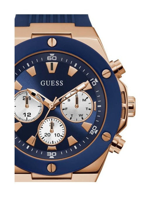 Guess Poseidon Blue Dial Blue Rubber Strap Watch for Men - GW0057G2 Buy Now By Guess