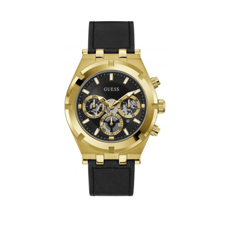 Guess Continental Black Dial Black Rubber Strap Watch for Men - GW0262G2 Buy Now By Guess