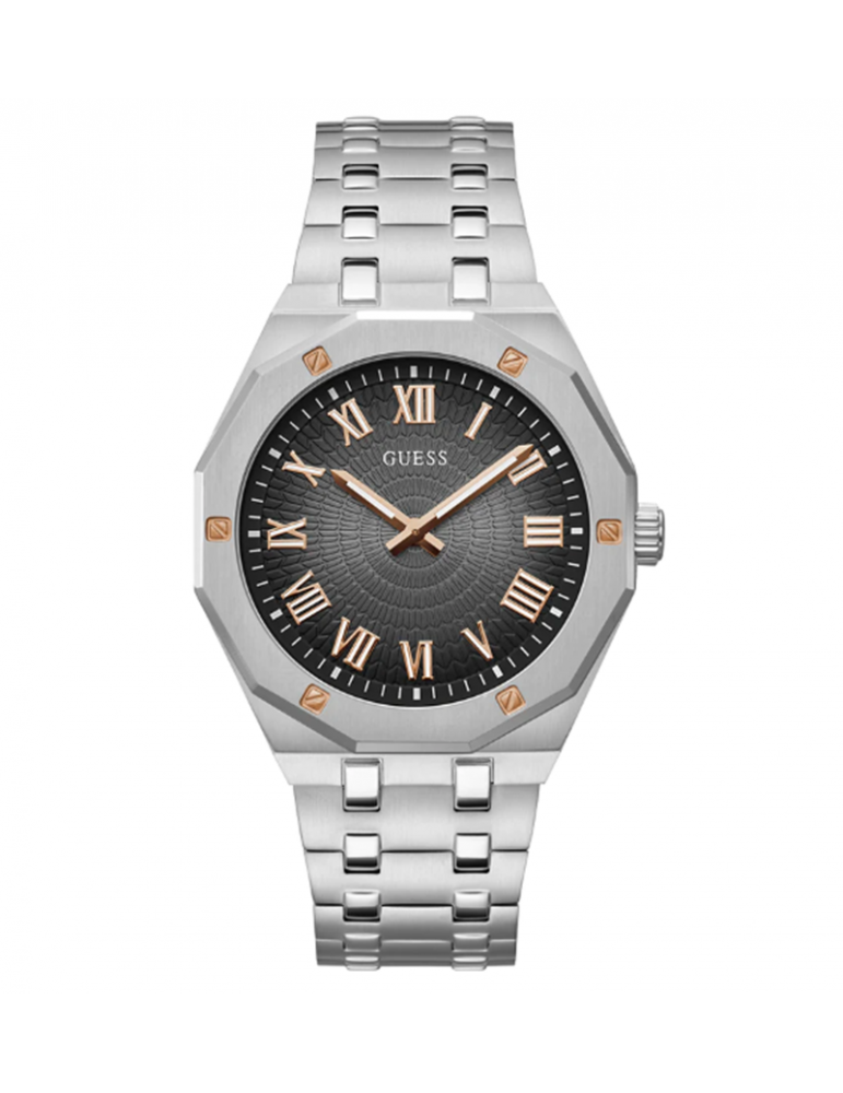 Guess Asset Quartz Black Dial Silver Steel Strap Watch For Men - GW0575G1 Buy Now By Guess