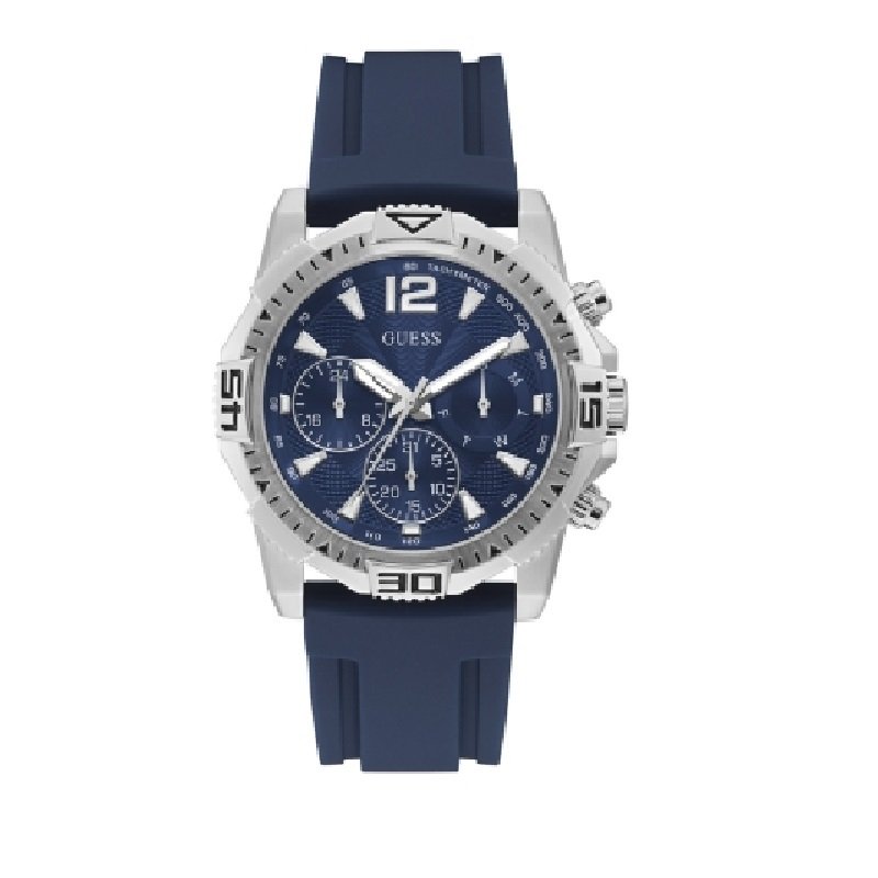 Guess Commander Blue Dial Blue Rubber Strap Watch for Men - GW0211G1 Buy Now By Guess