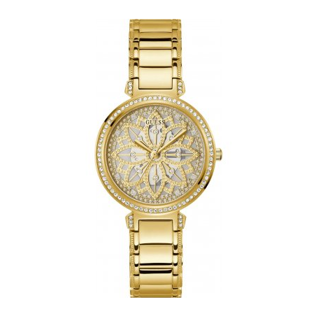 Guess Lily Quartz Gold Dial Gold Steel Strap Watch For Women - GW0528L2 Buy Now By Guess