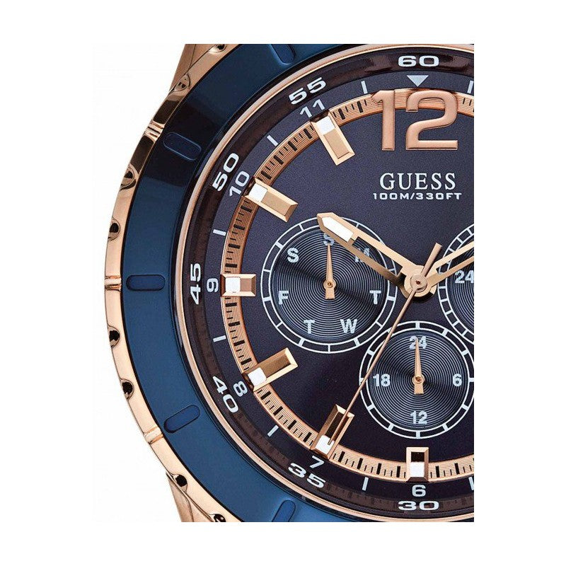 Guess Maverick Blue Dial Blue Rubber Strap Watch for Men - W0485G1 Buy Now By Guess