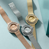 Guess Dream Quartz Gold Dial Gold Mesh Strap Watch For Women - GW0550L2 Buy Now By Guess