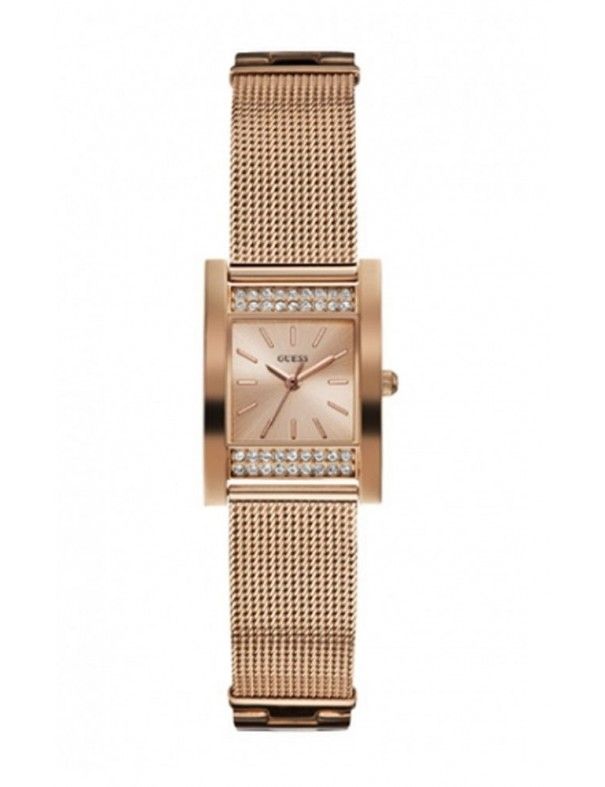 Guess Nouveau Diamonds Rose Gold Dial Rose Gold Mesh Bracelet Watch for Women - W0127L3 Buy Now By Guess