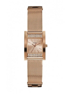 Guess Nouveau Diamonds Rose Gold Dial Rose Gold Mesh Bracelet Watch for Women - W0127L3 Buy Now By Guess
