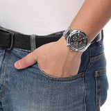 Guess Circuit Chronograph Black Dial Silver Steel Strap Watch For Men - W0968G1 Buy Now By Guess