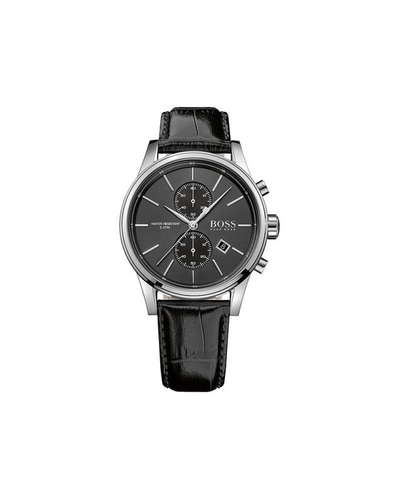Hugo Boss Jet Black Dial Black Leather Strap Watch for Men - 1513279 Buy Now By Hugo Boss