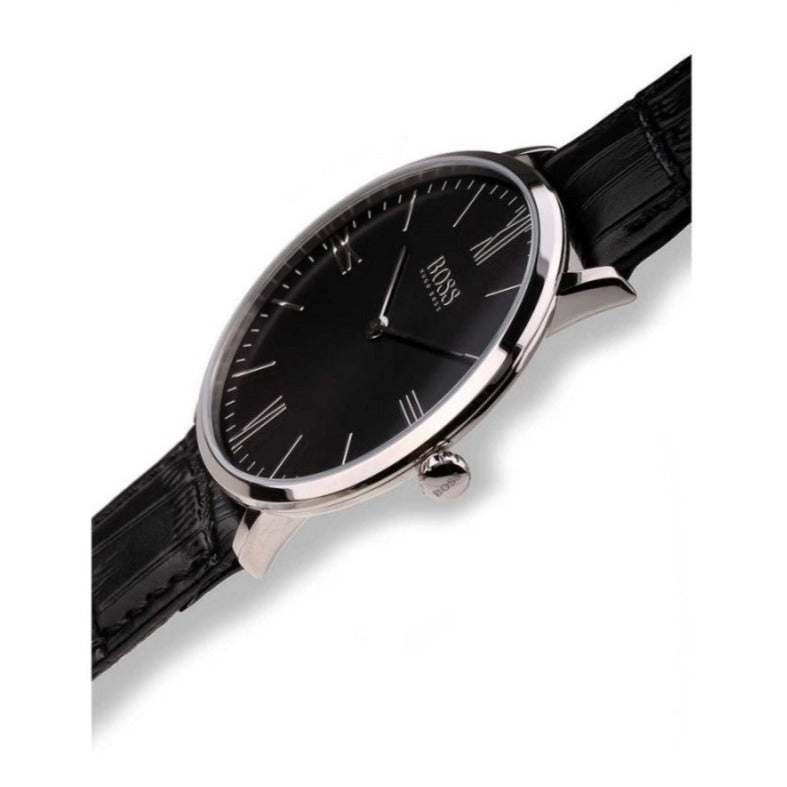 Hugo Boss Jackson Black Dial Black Leather Strap Watch for Men - 1513369 Buy Now By Hugo Boss
