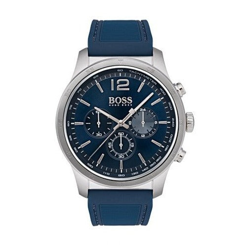 Hugo Boss Professional Chronograph Blue Dial Blue Silicone Strap Watch for Men - 1513526 Buy Now By Hugo Boss