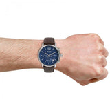 Hugo Boss Attitude Blue Dial Brown Leather Strap Watch for Men - 1513606 Buy Now By Hugo Boss