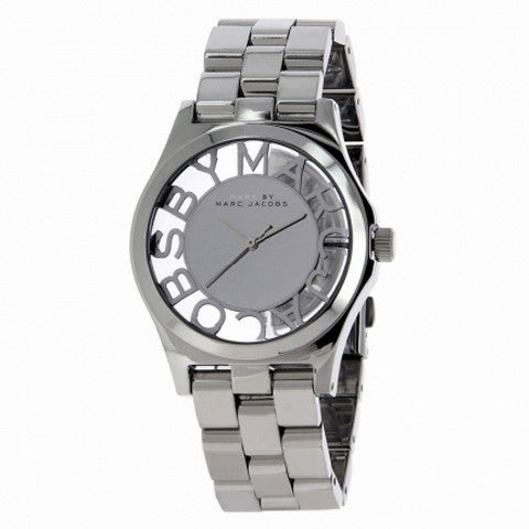 Marc Jacobs Henry Transparent Silver Dial Silver Steel Strap Watch for Women - MBM3205 Buy Now By Marc Jacobs