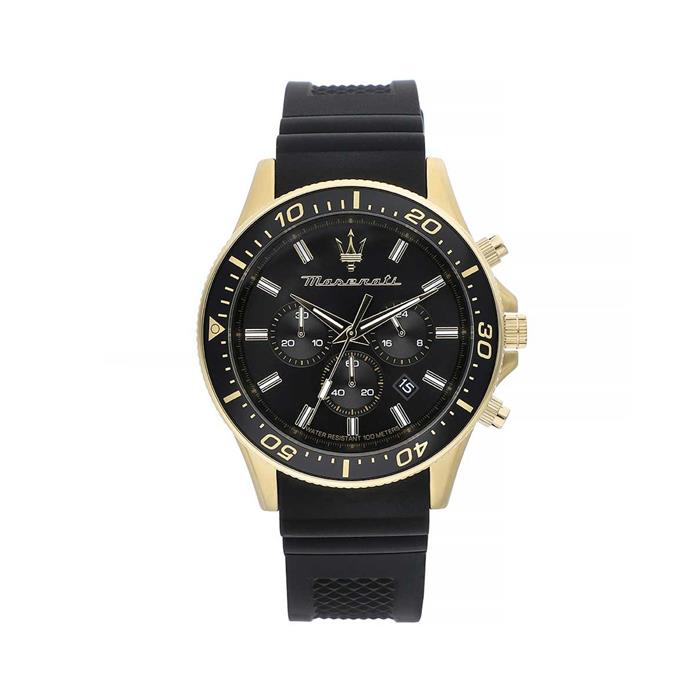 Maserati SFIDA Chronograph Black Dial Rubber Strap Watch For Men - R8871640001 Buy Now By Maserati