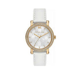 Michael Kors Corey Three Hand White Dial White Leather Strap Watch For Women - MK2985 Buy Now By Michael Kors