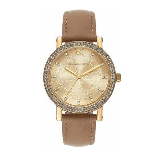 Michael Kors Corey Analog Gold Dial Brown Leather Strap Watch for Women - MK2986 Buy Now By Michael Kors