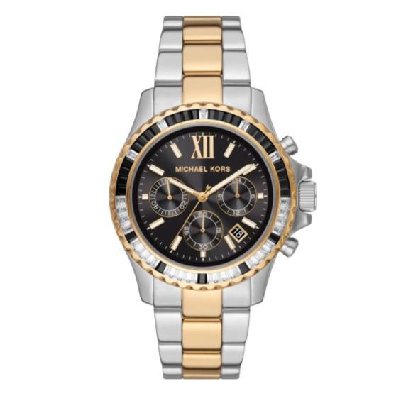 Michael Kors Everest Chronograph Black Dial Two Tone Steel Strap Watch For Women - MK7209 Buy Now By Michael Kors