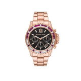 Michael Kors Everest Chronograph Black Dial Rose Gold Steel Strap Watch for Women - MK6972 Buy Now By Michael Kors