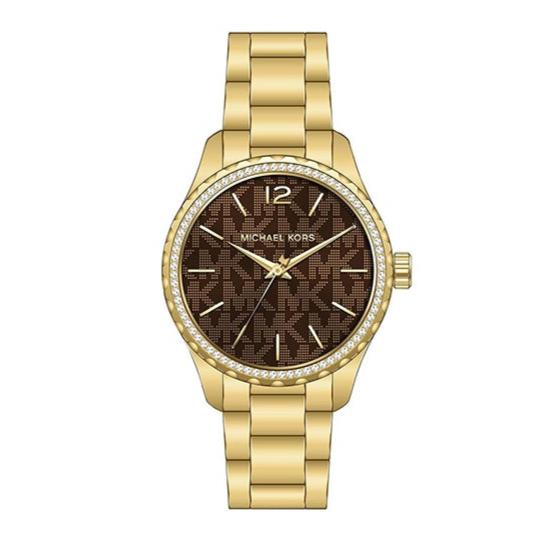 Michael Kors Layton Chronograph Brown Dial Gold Steel Strap Watch For Women - MK7296 Buy Now By Michael Kors