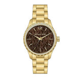 Michael Kors Layton Chronograph Brown Dial Gold Steel Strap Watch For Women - MK7296 Buy Now By Michael Kors