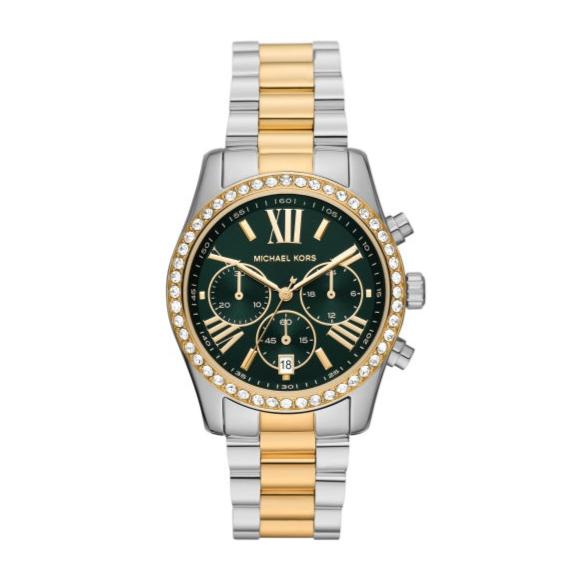 Michael Kors Lexington Chronograph Green Dial Two Tone Steel Strap Watch For Women - MK7303 Buy Now By Michael Kors