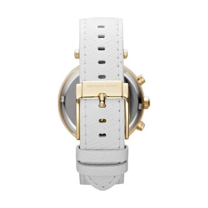 Michael Kors Parker White Dial with Diamonds White Leather Strap Watch for Women - MK2290 Buy Now By Michael Kors
