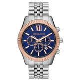 Michael Kors Lexington Chronograph Blue Dial Silver Steel Strap Watch For Men - MK8689 Buy Now By Michael Kors