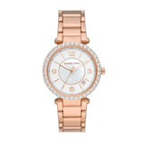 Michael Kors Parker Three-Hand Mother of Pearl White Dial Rose Gold Steel Strap Watch For Women - MK4695 Buy Now By Michael Kors