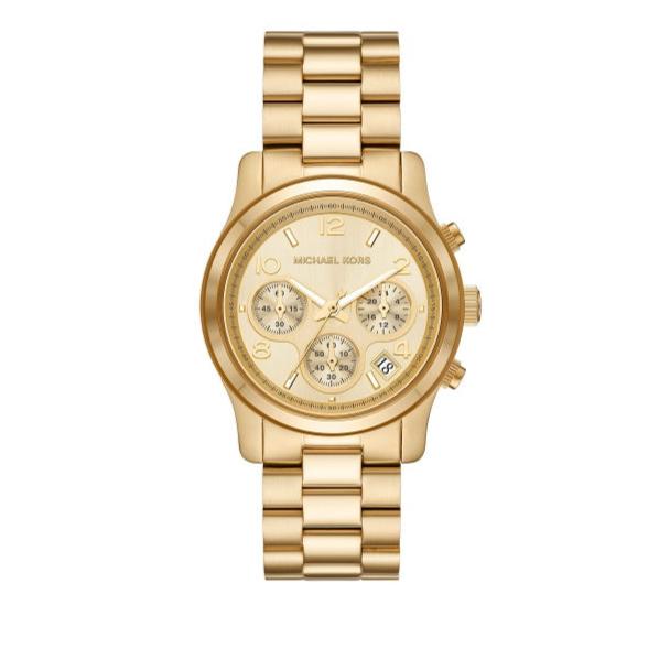 Michael Kors Runway Chronograph Gold Dial Gold Steel Strap Watch For Women - MK7323 Buy Now By Michael Kors