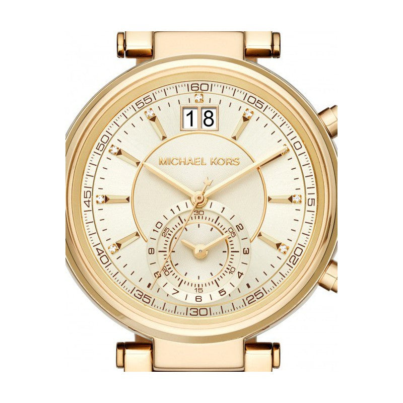 Michael Kors Sawyer White Dial Gold Steel Strap Watch for Women - MK6362 Buy Now By Michael Kors