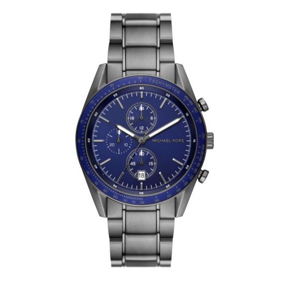 Michael Kors Accelerator Chronograph Blue Dial Grey Steel Strap Watch For Men - MK9111 Buy Now By Michael Kors