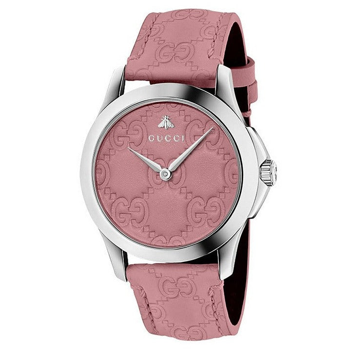 Gucci G Timeless Quartz Candy Pink Dial Pink Leather Strap Watch For Women - YA1264030 Buy Now By Gucci