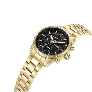 Fossil Inscription Automatic Black Dial Gold Steel Strap Watch for Men - FS5267 Buy Now By Fossil