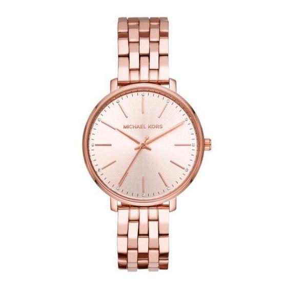 Michael Kors Pyper Three-Hand Rose Gold Dial Rose Gold Steel Strap Watch For Women - MK3897 Buy Now By Michael Kors