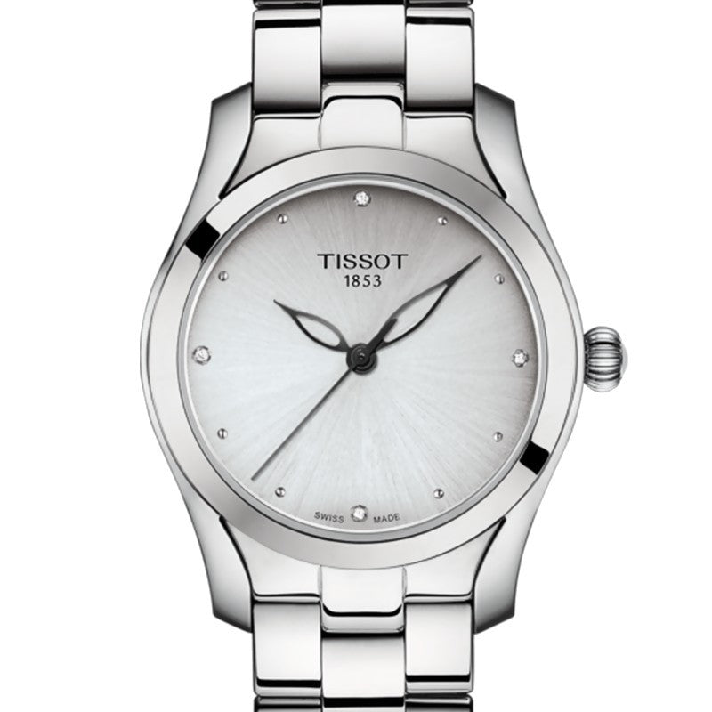 Tissot T Wave Diamonds White Dial Silver Steel Strap Watch For Women - T112.210.11.036.00 Buy Now By Tissot