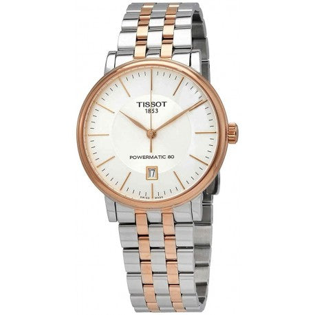 Tissot Carson Premium Powermatic 80 White Dial Two Tone Steel Strap Watch For Men - T122.407.22.031.01 Buy Now By Tissot